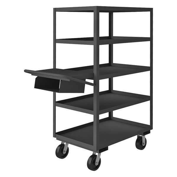 Steel Order-Picking Utility Cart with Lipped Metal Shelves, Flat, 5 Shelves, 3,600 lb