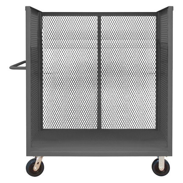 14 ga. Steel 3 Sided Mesh Stock Cart 3600 lb. Capacity, 54-1/2