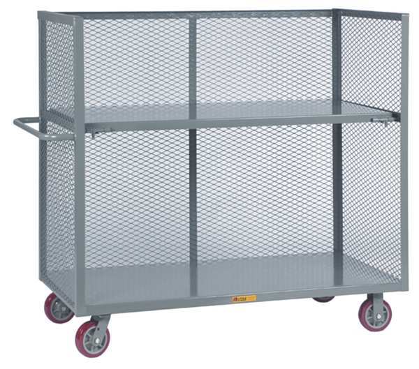 13 ga. Metal 3 Sided Mesh Stock Cart 3600 lb. Capacity, 54