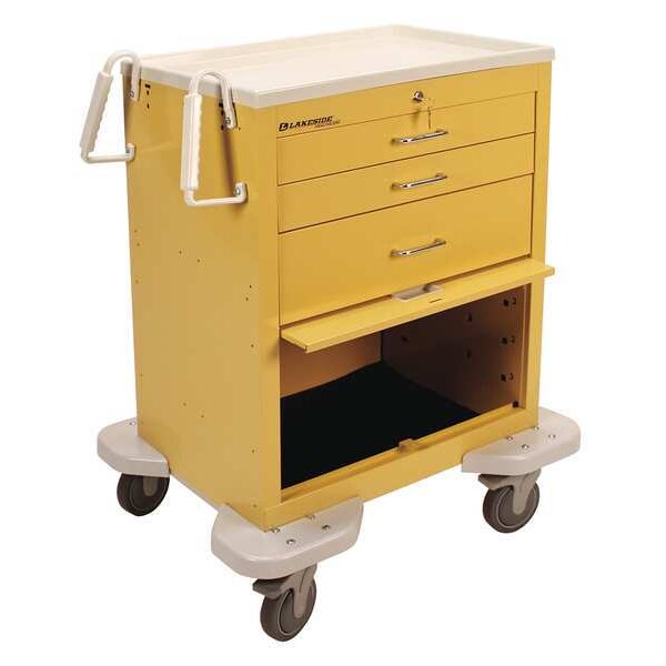Steel General Medical Supply Cart with Drawers, Ergonomic, 1 Shelves, 300 lb