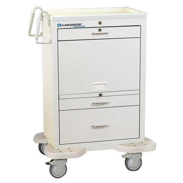 Medication Cart w/Cassette, 20 Bins and 3 Lockable Drawers