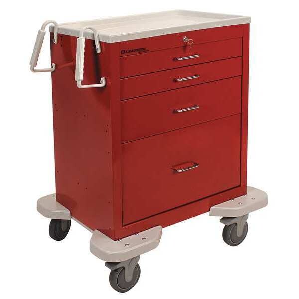 Steel General Medical Supply Cart with Drawers, Ergonomic, 1 Shelves, 300 lb
