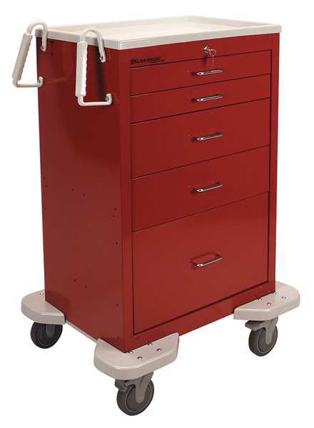Steel General Medical Supply Cart with Drawers, Ergonomic, 1 Shelves, 300 lb