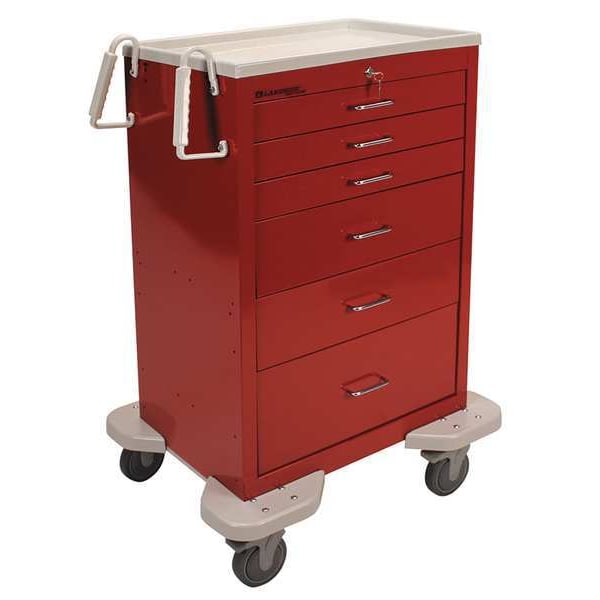 Steel General Medical Supply Cart with Drawers, Ergonomic, 1 Shelves, 300 lb