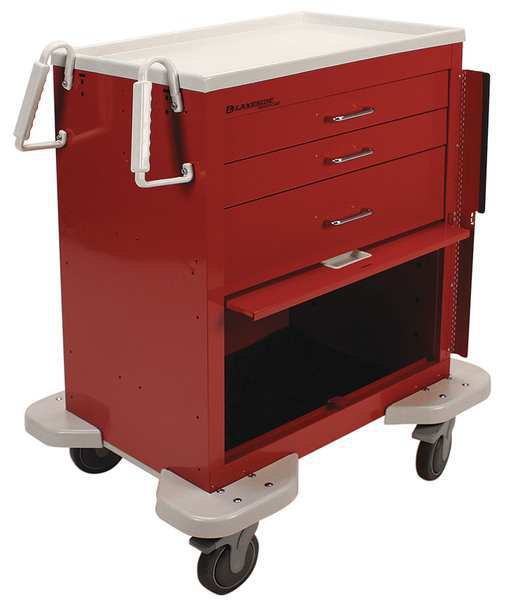 Steel General Medical Supply Cart with Drawers, Ergonomic, 1 Shelves, 300 lb