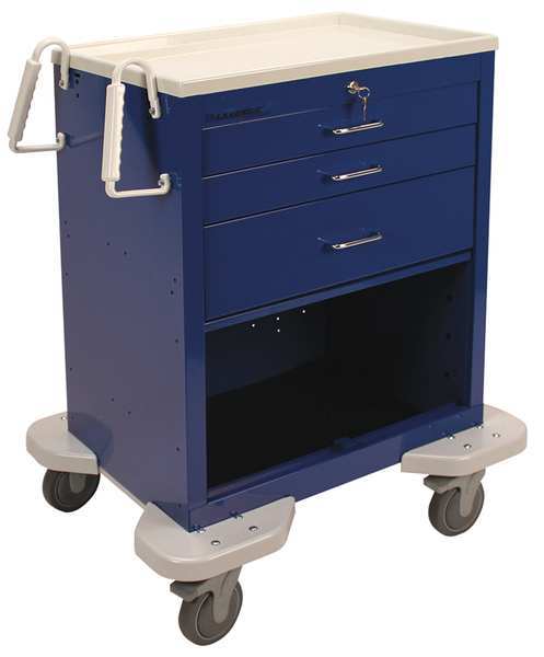 Steel Medical Procedure Cart, Ergonomic, 1 Shelves, 300 lb