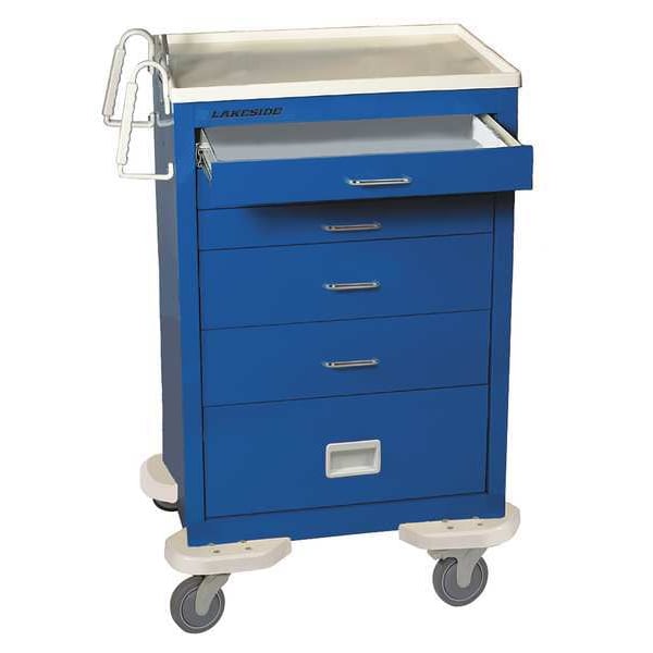 Steel General Medical Supply Cart with Drawers, Ergonomic, 1 Shelves, 300 lb