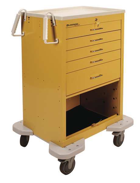 Steel General Medical Supply Cart with Drawers, Ergonomic, 1 Shelves, 300 lb