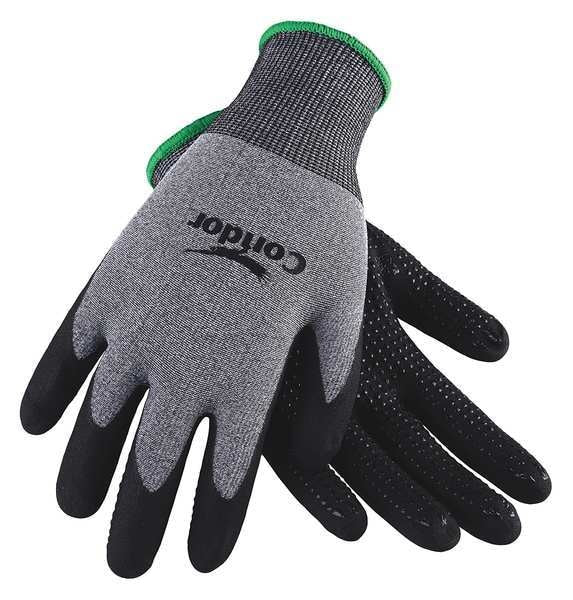 Foam Nitrile Coated Gloves, Palm Coverage, Black/Gray, XL, PR