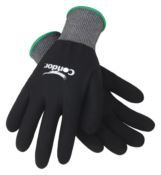Foam Nitrile Coated Gloves, Full Coverage, Black, XL, PR