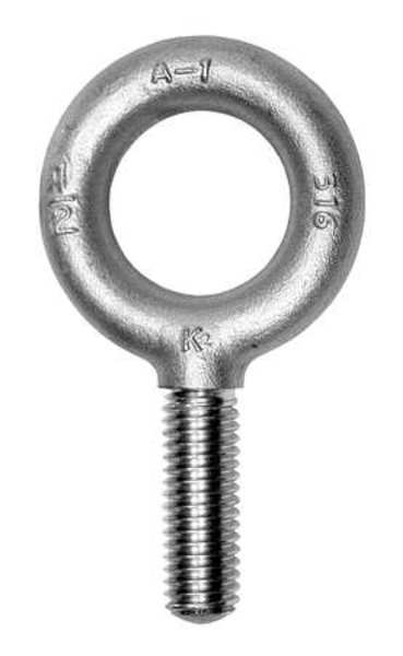 Machinery Eye Bolt Without Shoulder, 3/8