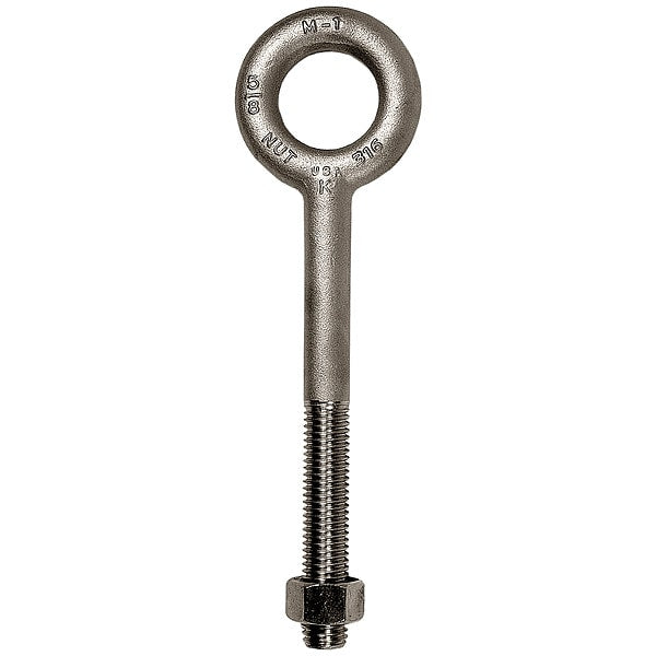 Machinery Eye Bolt Without Shoulder, 3/8