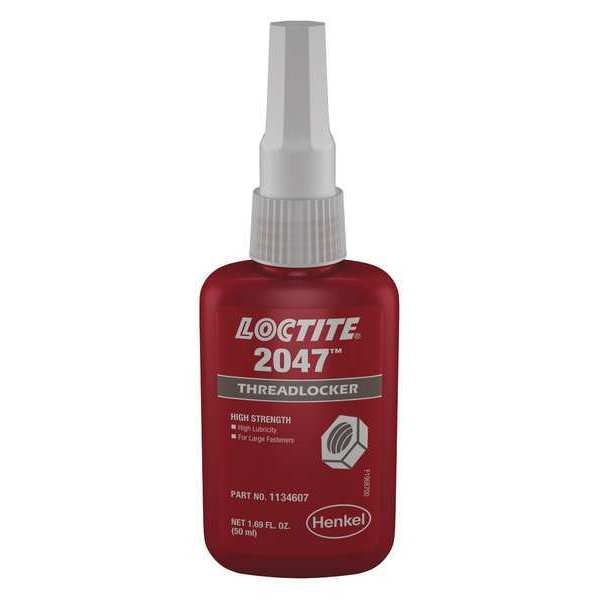 High-Lubricity Threadlocker, LOCTITE 2047, Black, High Strength, Liquid, 50 mL Bottle