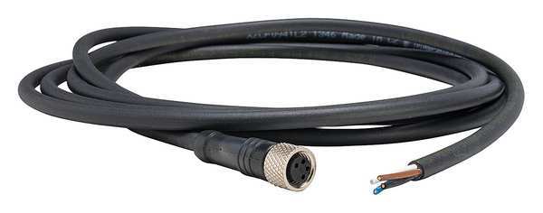 Cordset, 16.4 ft., Black, 250VAC/300VDC