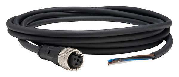 Cordset, 16.4 ft., Black, 250VAC/300VDC