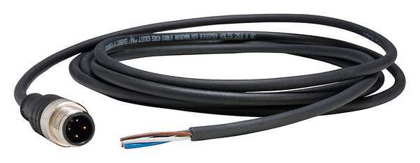 Cordset, 6.56 ft., Black, 250VAC/300VDC