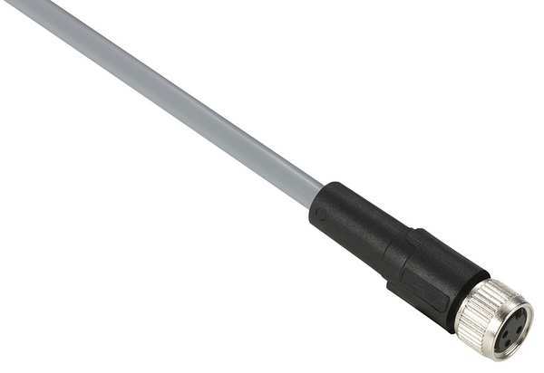 Cordset, 16.4 ft., Gray, 250VAC/300VDC