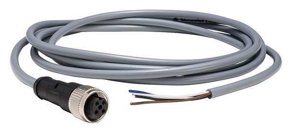 Cordset, 16.4 ft., Gray, 250VAC/300VDC
