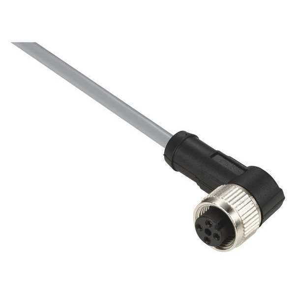 Cordset, 6.56 ft., Gray, 250VAC/300VDC