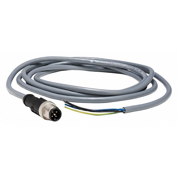 Cordset, 6.56 ft., Gray, 250VAC/300VDC