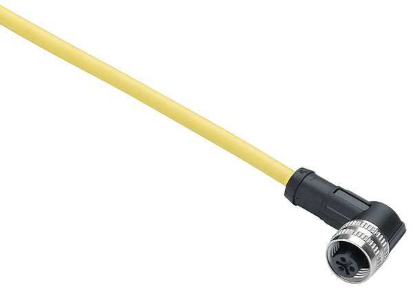 Cordset, 16.4 ft., Yellow, 250VAC/300VDC