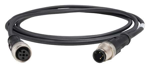 Cordset, 6.56 ft., Black, 250VAC/300VDC