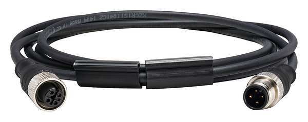 Cordset, 6.56 ft., Black, 250VAC/300VDC