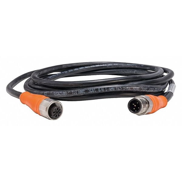 Cordset, 16.4 ft., Black, 250VAC/300VDC