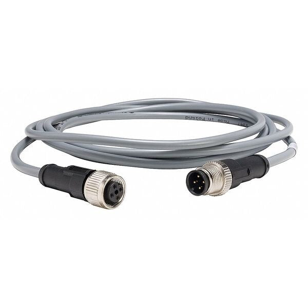 Cordset, 16.4 ft., Gray, 250VAC/300VDC