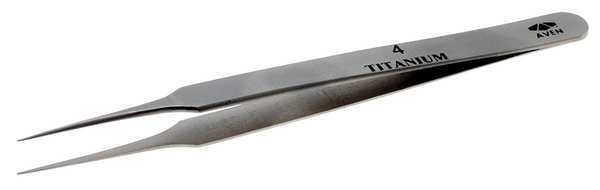Precision Tweezer, Titanium, 4-1/2 In