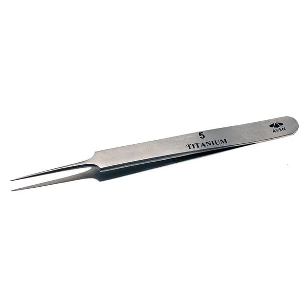 Precision Tweezer, Titanium, 4-1/2 In