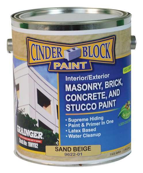 Exterior Paint, Flat, Water Base, Beige, 1 gal