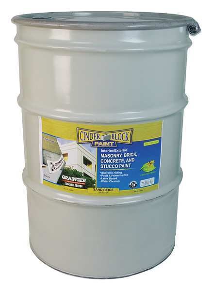 Exterior Paint, Flat, Water Base, Sand Beige, 55 gal