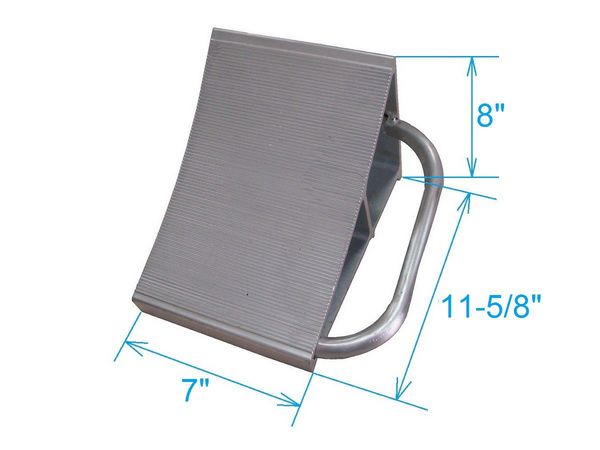 Wheel Chock, Alum, W 7 In, H 8 In