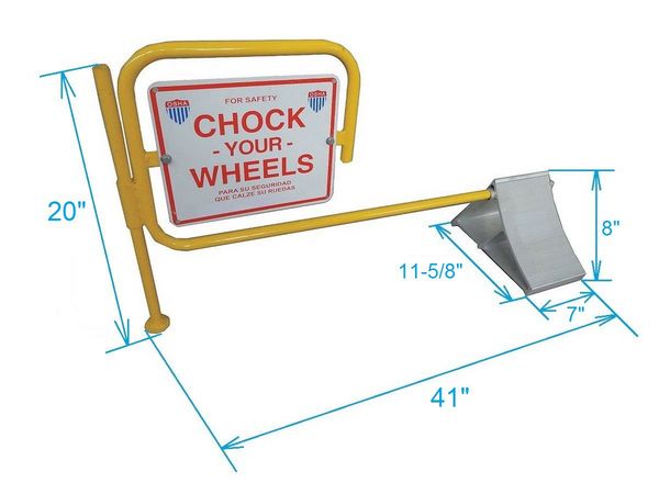 Wheel Chock, Alum, W 7 In, H 8 In