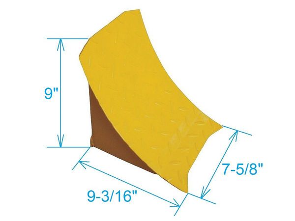 Wheel Chock, Steel, W 7-5/8 In, H 9 In