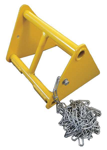 Wheel Chock, Steel, W 10-1/2 In, H 7-1/2 In