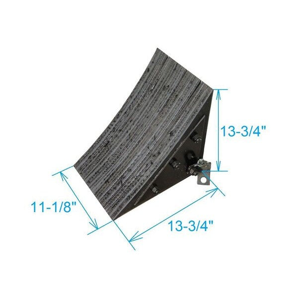 Wheel Chock, Rubber, W 11-1/8 In, H 13-3/4