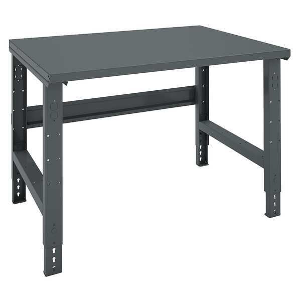 Bolted Workbench, Steel, 48 in W, 27-7/8 in to 35-3/8 in Height, 4,000 lb, Straight