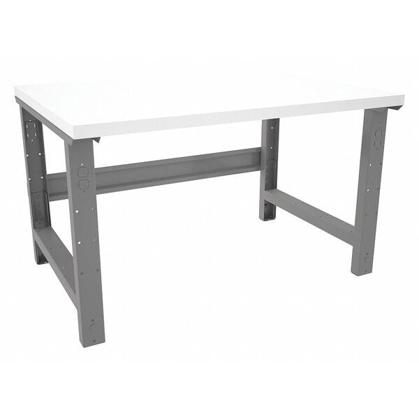Bolted Workbench, Laminate, 48 in W, 27-7/8 in to 35-3/8 in Height, 1,000 lb, Straight