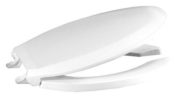 Toilet Seat, With Cover, Plastic, Elongated, White