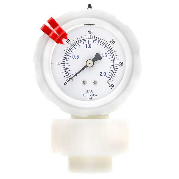 Molded Gauge and Seal Assembly, 0 to 60 psi, 1/4 in FNPT, Plastic, White
