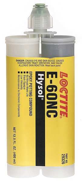 Epoxy Adhesive, E-60NC Series, Black, 1:01 Mix Ratio, 3 hr Functional Cure, Dual-Cartridge