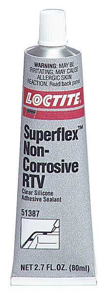Non-Corrosive RTV Silicone, 80 mL, Clear, Temp Range -75 to 500 Degrees F