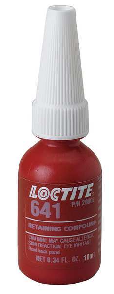 Retaining Compound, 641 Series, Yellow, Liquid, 10ml Bottle