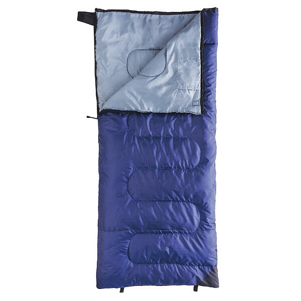 Sleeping Bag, Blue, Polyester, 3 lb., 40F