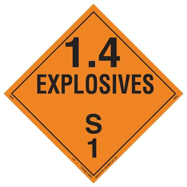 Placard, 10-3/4inx10-3/4in, Explosives