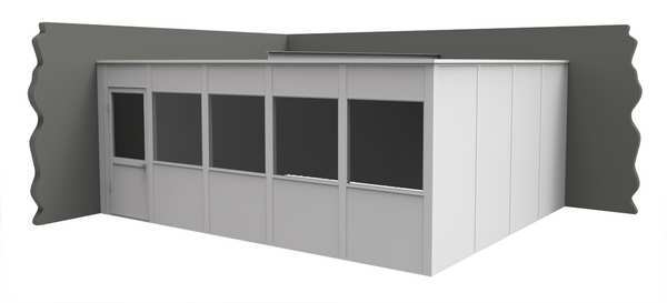 2-Wall Modular In-Plant Office, 8 ft H, 20 ft W, 16 ft D, White