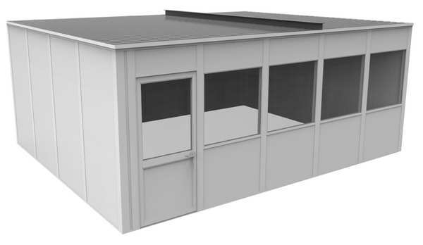 4-Wall Modular In-Plant Office, 8 ft H, 20 ft W, 16 ft D, White