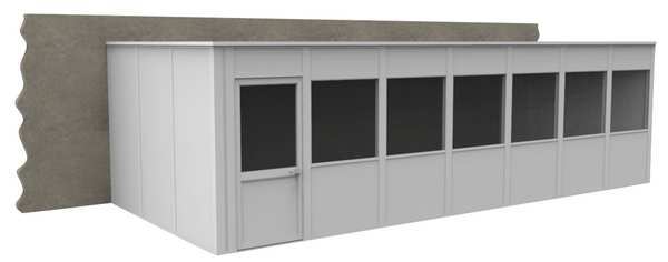 3-Wall Modular In-Plant Office, 8 ft H, 28 ft W, 12 ft D, White